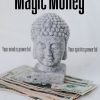 Buddha Statue sitting on a pile of money.