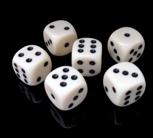 Dice on a black background